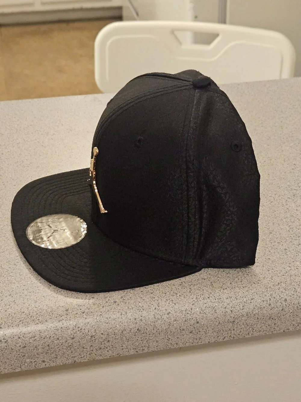 Air Jordan Hat Men Black Cement Elephant Gold Metal Jumpman Snap Back Cap